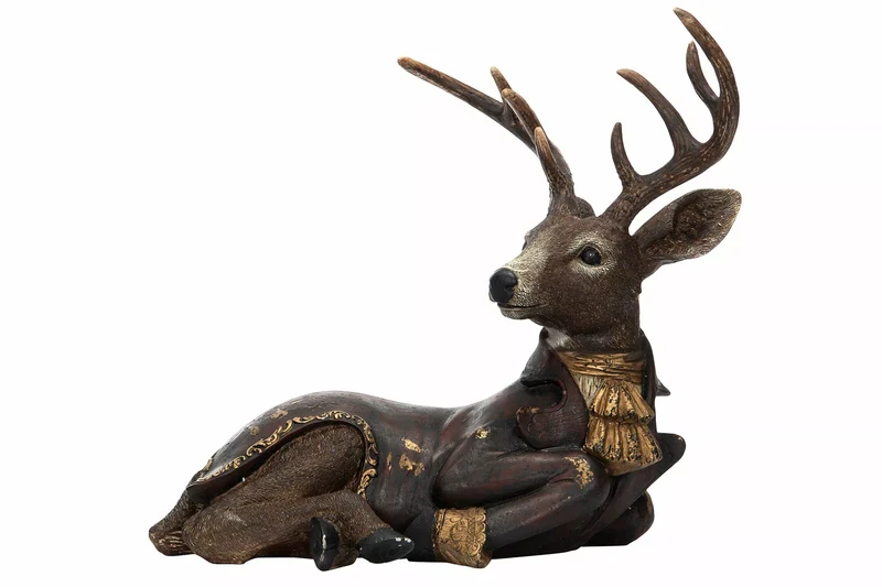 Juldekoration Inomhus Hjort Vilande Poly 39,5x22x35cm