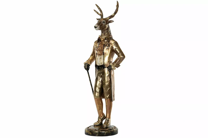 Juldekoration Inomhus Staty Hjort Mörkguld Poly 16x14x54cm