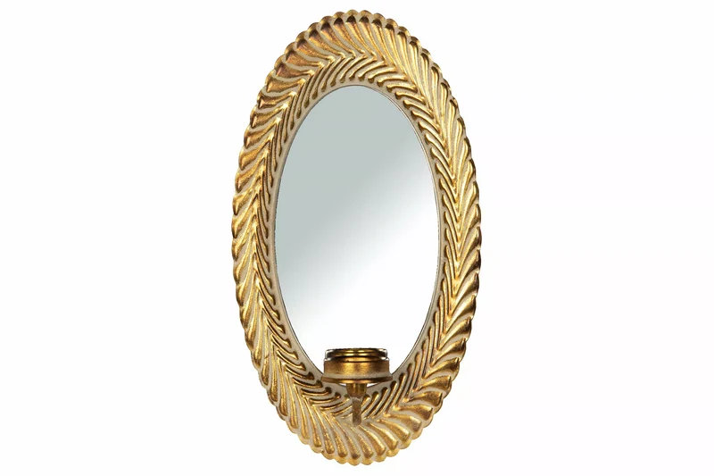 Ljusstake Vägg Spegellampett Cilia Guld 25x10x46cm HH