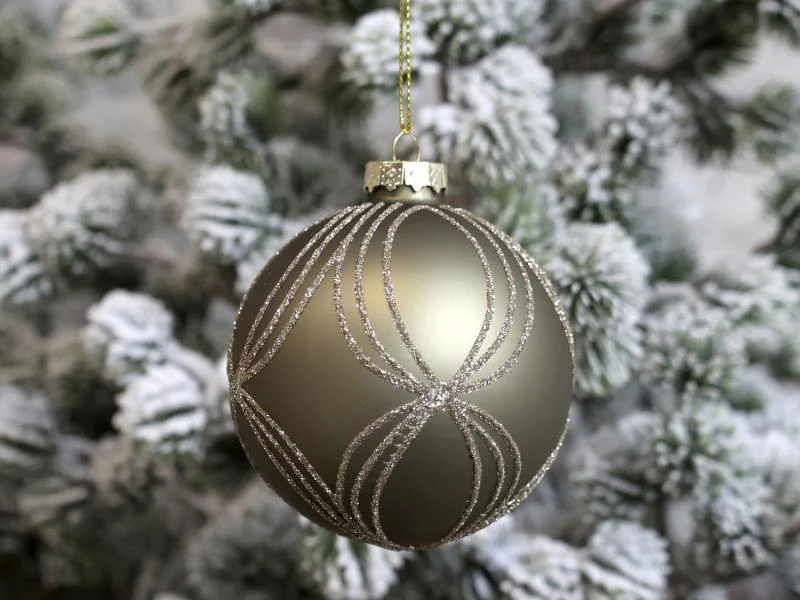 Julgranspynt Julkula med glimmer Glas Ø8 cm 4-pack REA