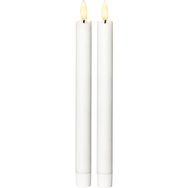 Batteridrivet LED Antikljus 2-pack Flamme Rustic 25 cm Vit