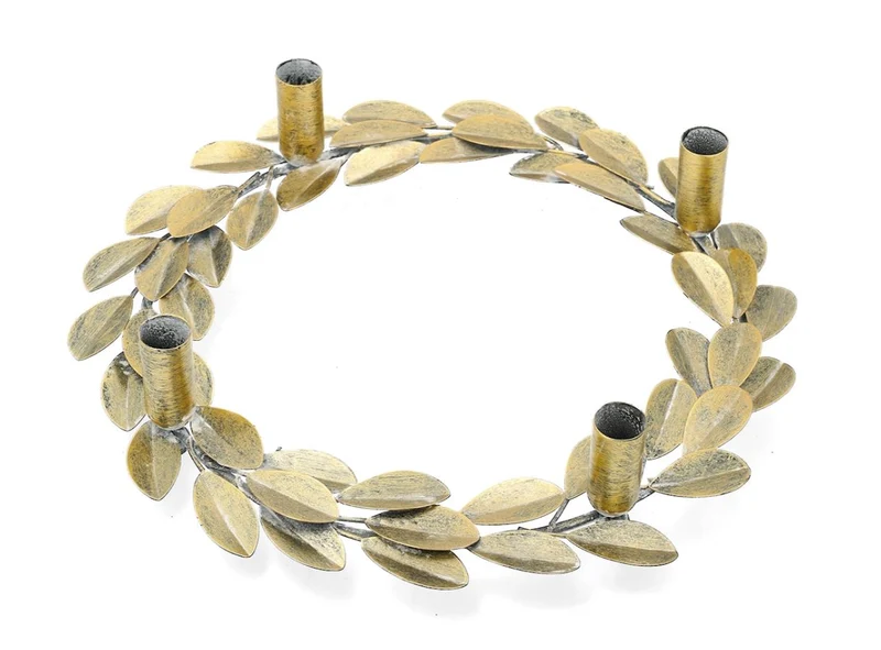 Julelysestake Krans Ø33x8 cm AntikGuld