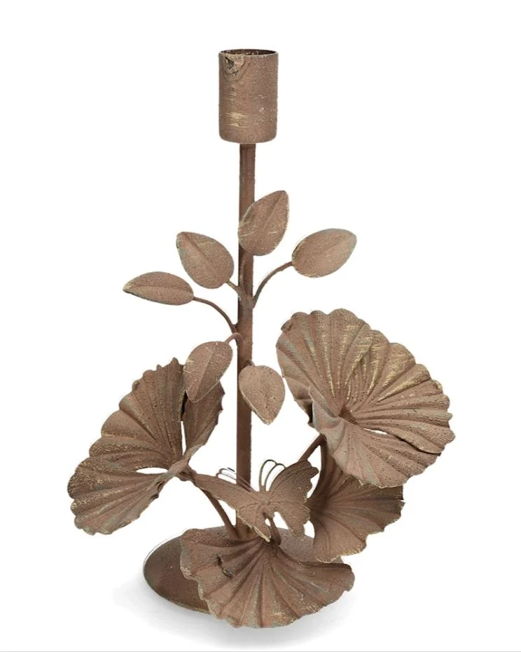 Ljusstake Floral 2-pack Brun 16x12x23cm