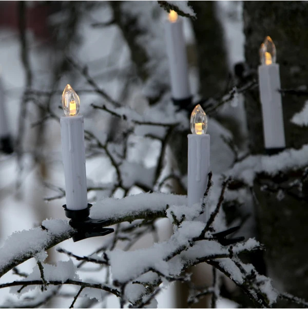 Julgransbelysning Vit 10 Ljus 12cm REA