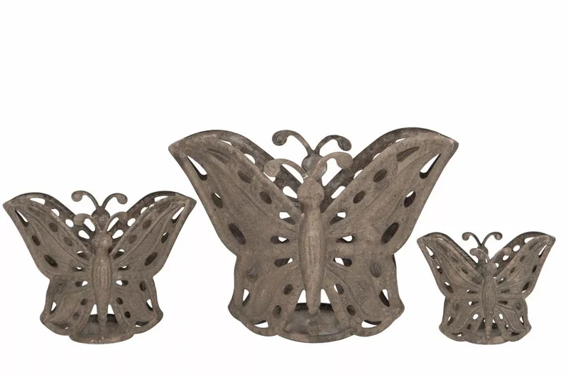 Ljuslykta Fjäril 3-pack Metall HH