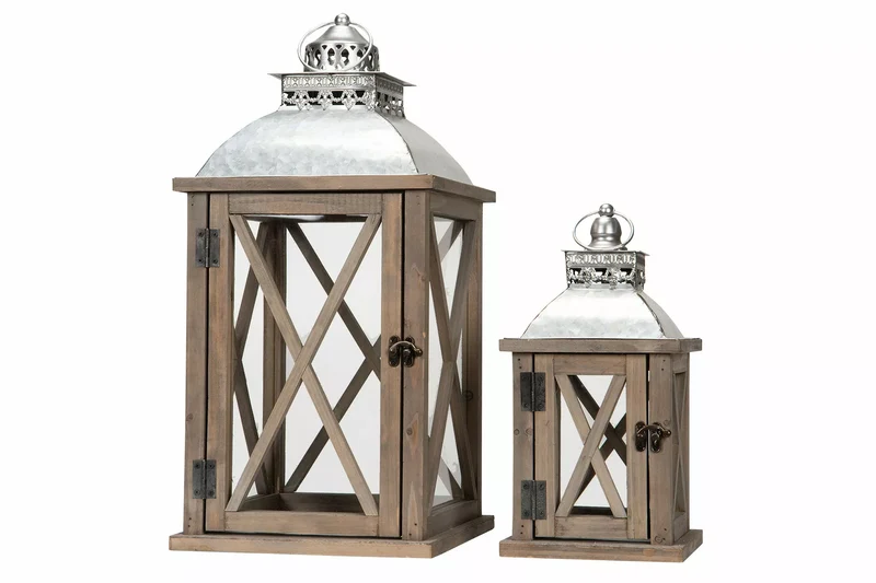 Ljuslykta Trä Zink Old Wood 2-pack HH