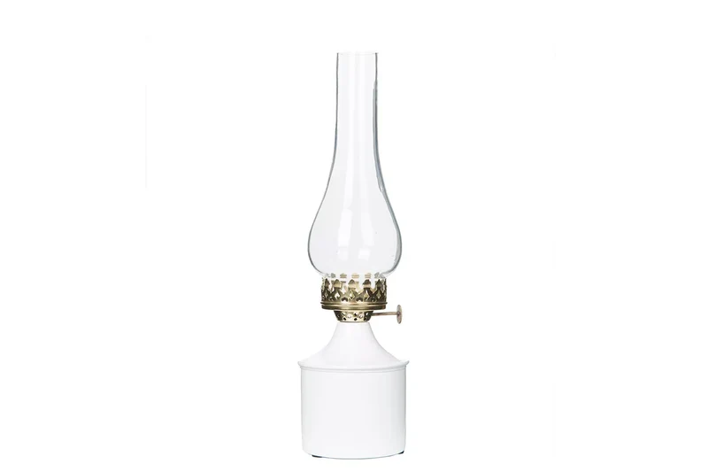 Ljuslykta Lampa till värmeljus Emalj Vit Iris Ø9x35cm REA