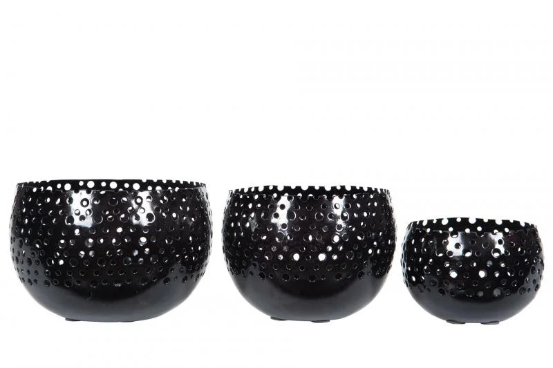 Ljuslykta 3-pack Twinkle Grå Onyx Ø15x13cm REA