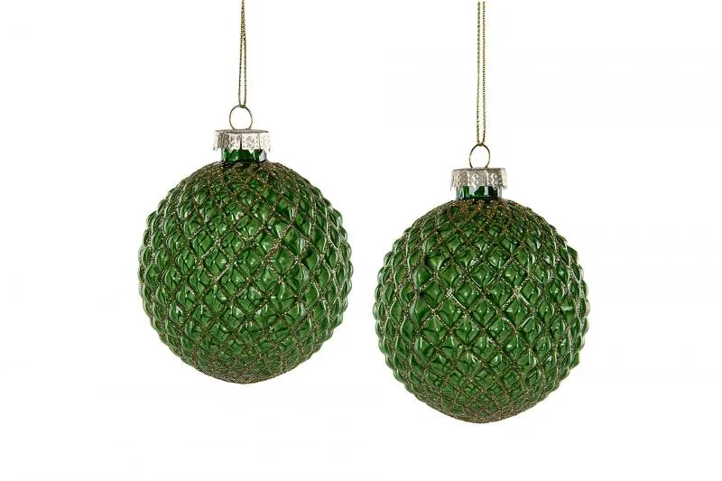 Julgranspynt Glaskula Pi Grön 8cm 4-pack REA