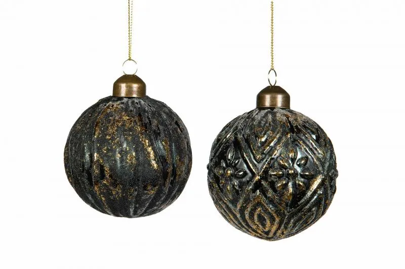 Julgranspynt Glaskula Pixie Blå/Guld Mix 4-pack Ø8cm REA
