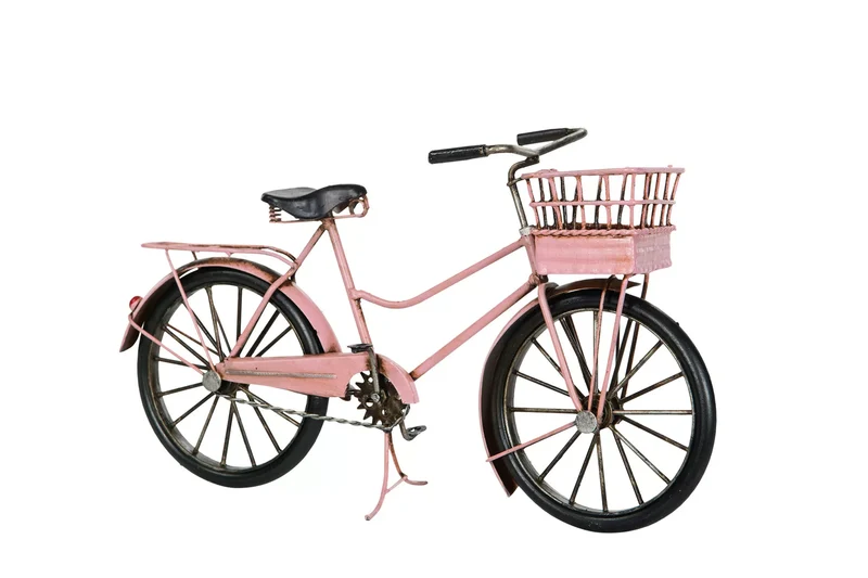 Dekoration Metalldekoration Cykel Dam Rosa 30 cm REA