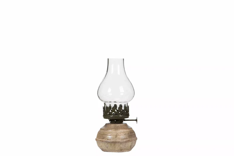 Ljuslykta Lampa till värmeljus Lea Trä Antik Olive REA