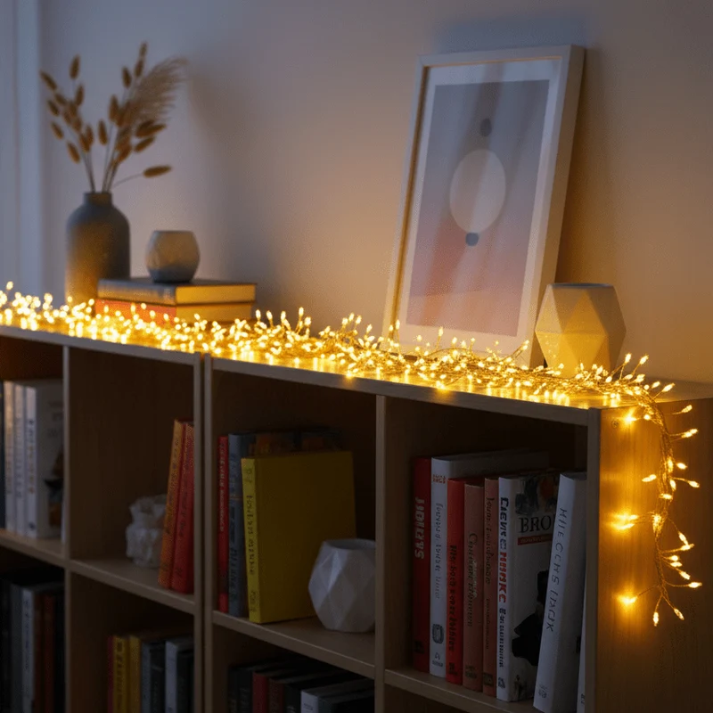 Ljuskedja 100 LED varmvitt kluster 1 m