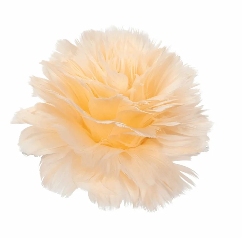 Dekoration Fjäderblomma Med Clip Aprikos 6-pack Ø11 cm