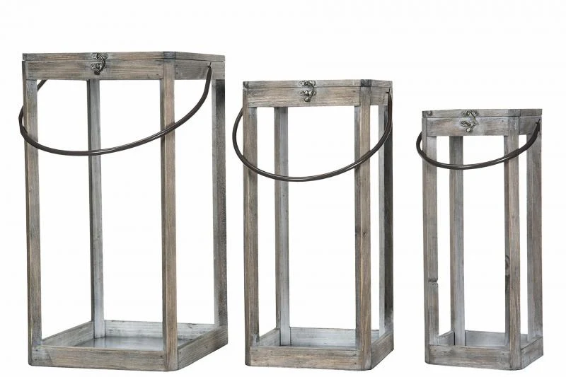 Ljuslykta Trä Trio Old Wood 3-pack HH REA