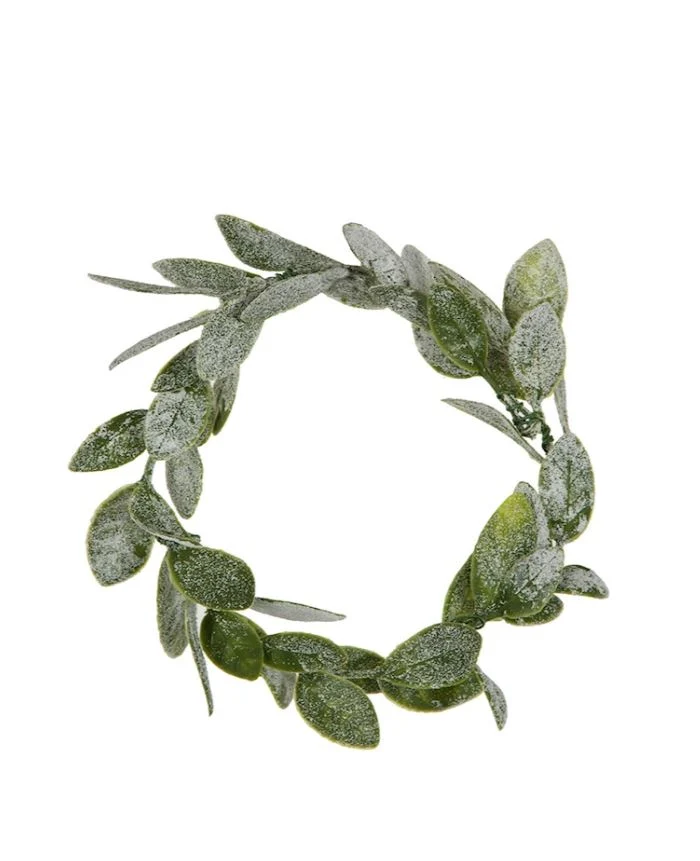 Jul diverse Krans Rimfrost Löv 6-pack Ø8 cm