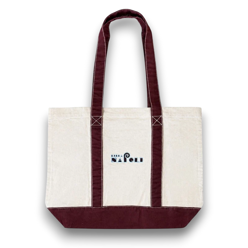 Italo Disco Large Tote - Raw/Burgundy