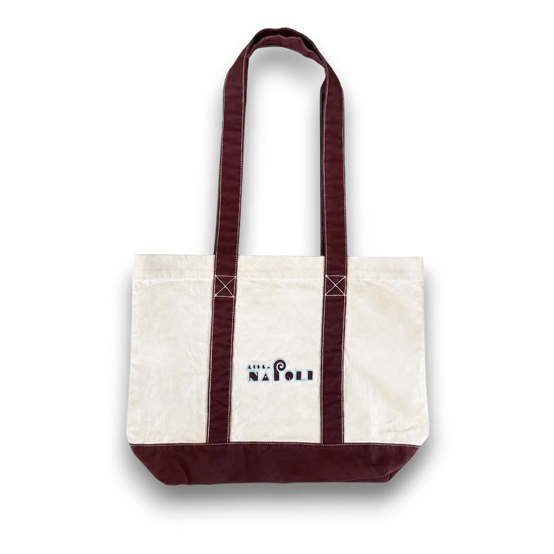 Italo Disco Medium Tote - Raw/Burgundy