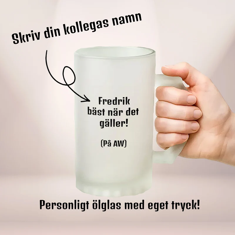 Bäst när det gäller, på aw | Ölglas med eget tryck