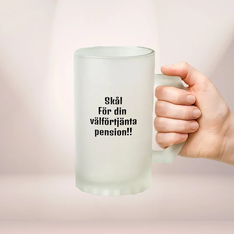 Skål för din pension | Ölglas