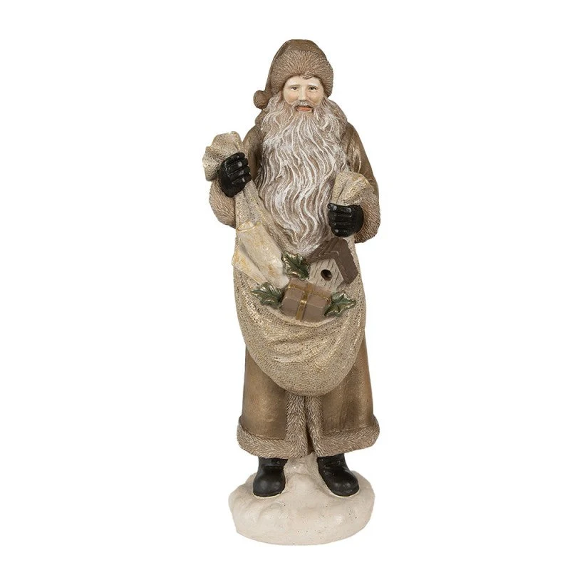 Juldekoration Inomhus Jultomte 30 cm Guldfärgad Polyresin REA