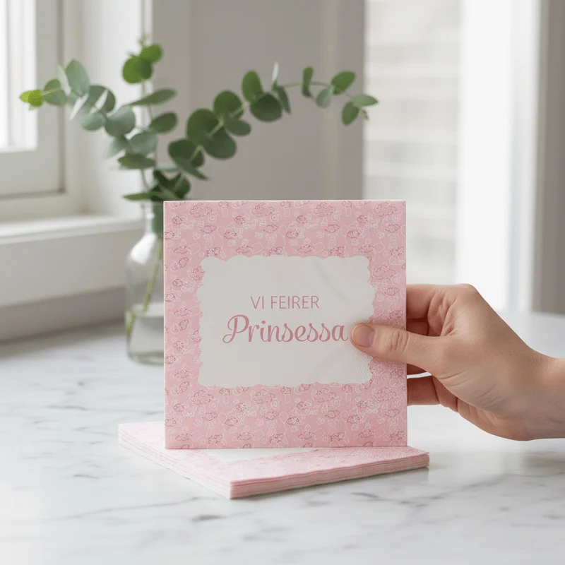 20-pack servetter till dop, rosa