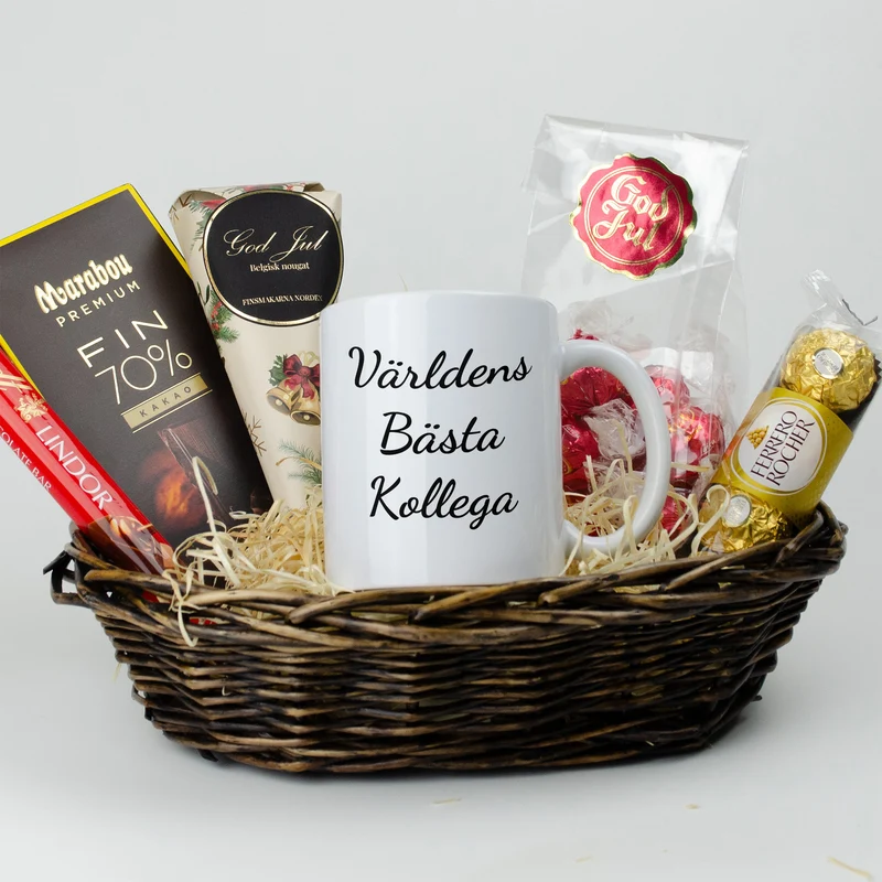 Julklapp till kollega | Världens bästa kollega | Presentkorg jul tema