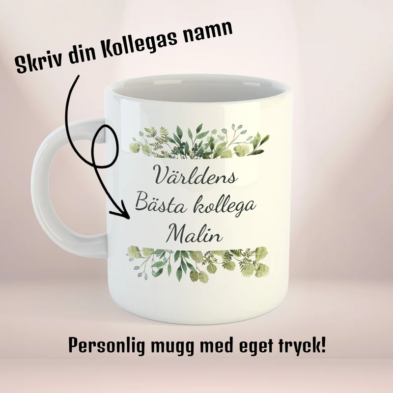 Personlig mugg med eget tryck | Världens bästa kollega