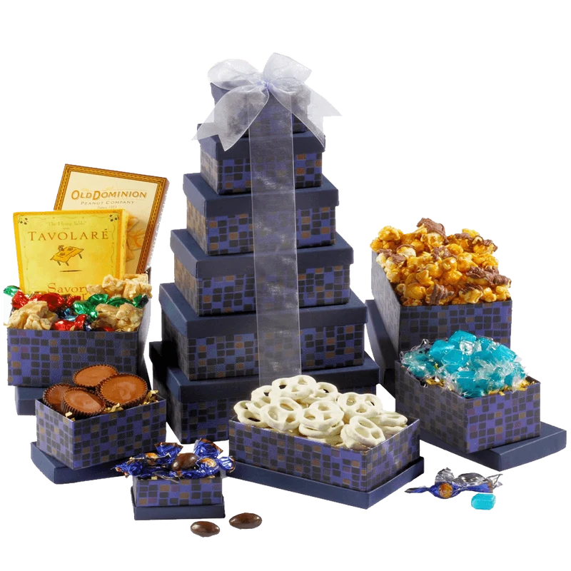 Broadway Basketeers Souring Saphire Sympathy Gift Tower