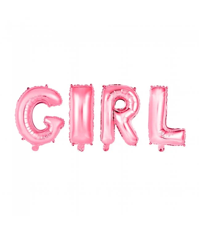 Folieballong, girlang GIRL rosa