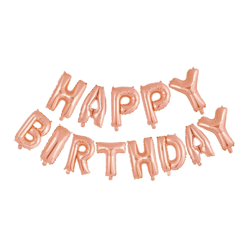Folieballong, girlang happy birthday rosé