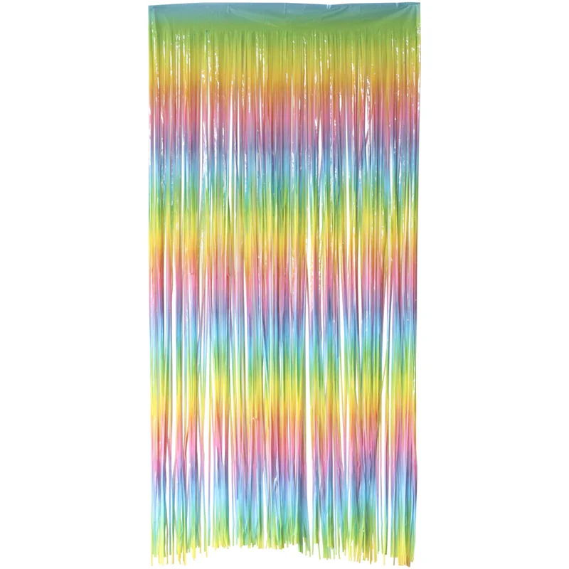 Glitterdraperi, pastell regnbåge 1x2 m