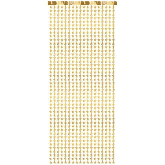 Glitterdraperi, stjärnor guld 100x245 cm