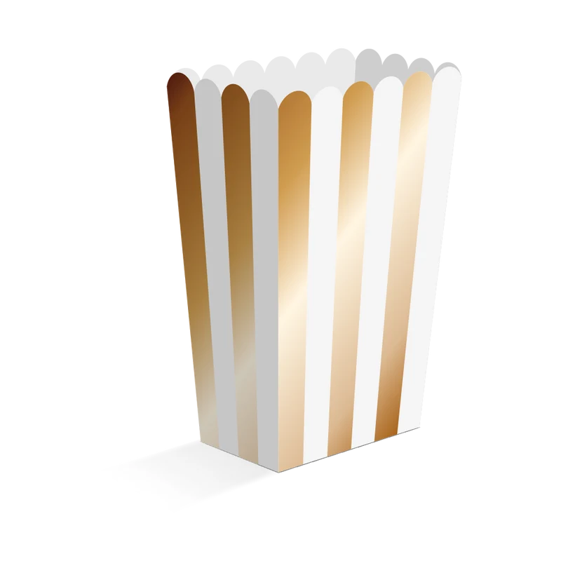 Popcornbägare, guld 8 st