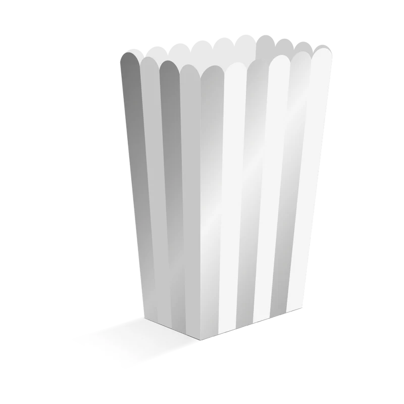 Popcornbägare, silver 8 st