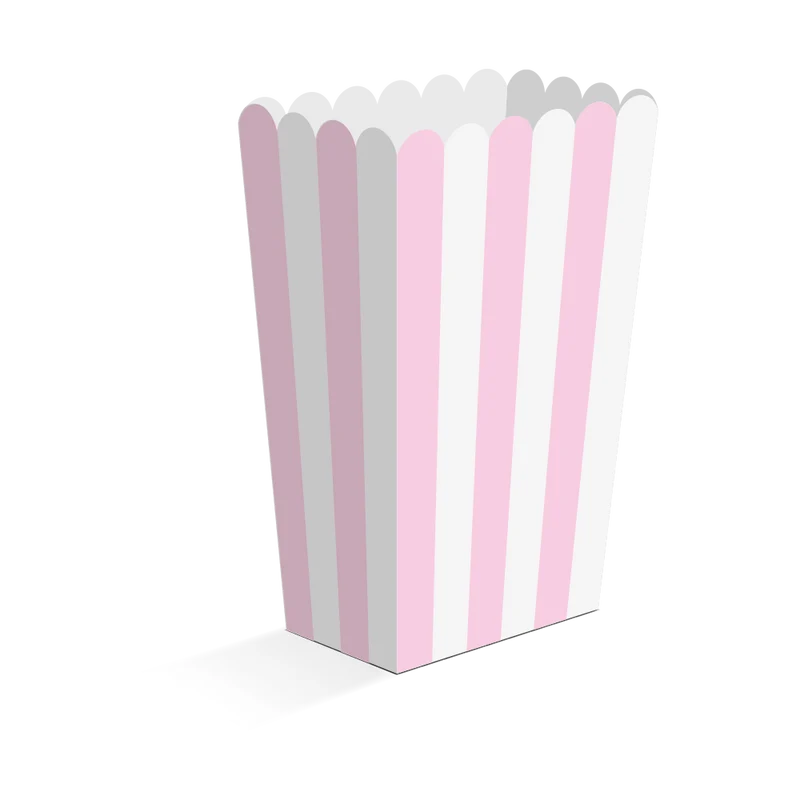 Popcornbägare, rosa 8 st