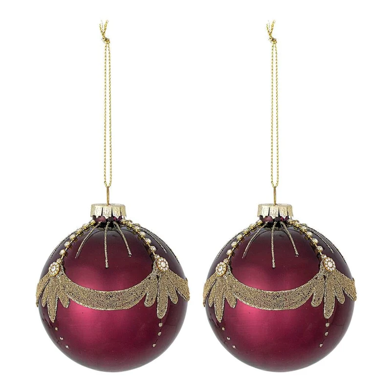 Bloomingville - Suman Ornament, RøD, Glas 82073059 - Red