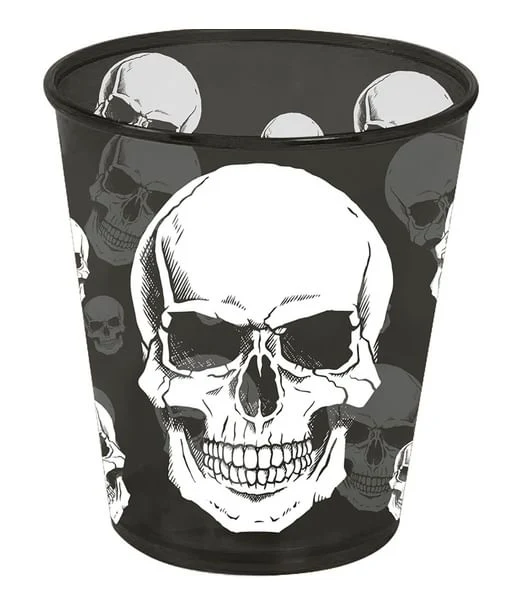 Plastglas, dödskalle 10 cm