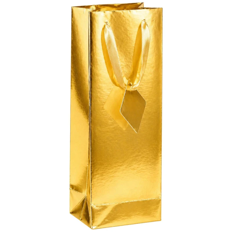 Vinpåse, guld 30,5x12,5x9 cm