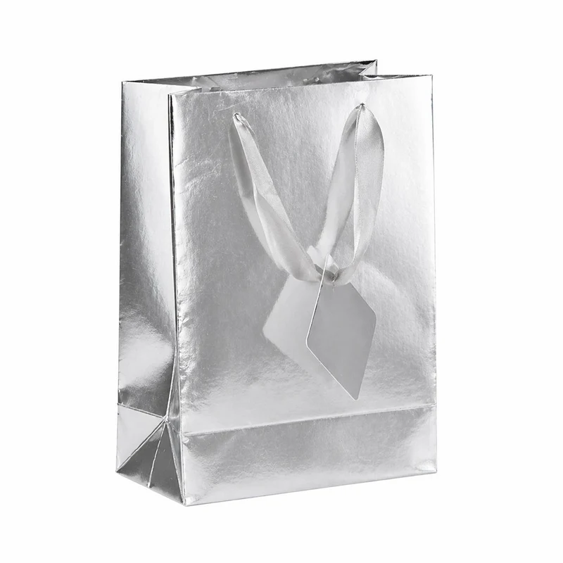 Presentpåse, silver 23x17,5 cm