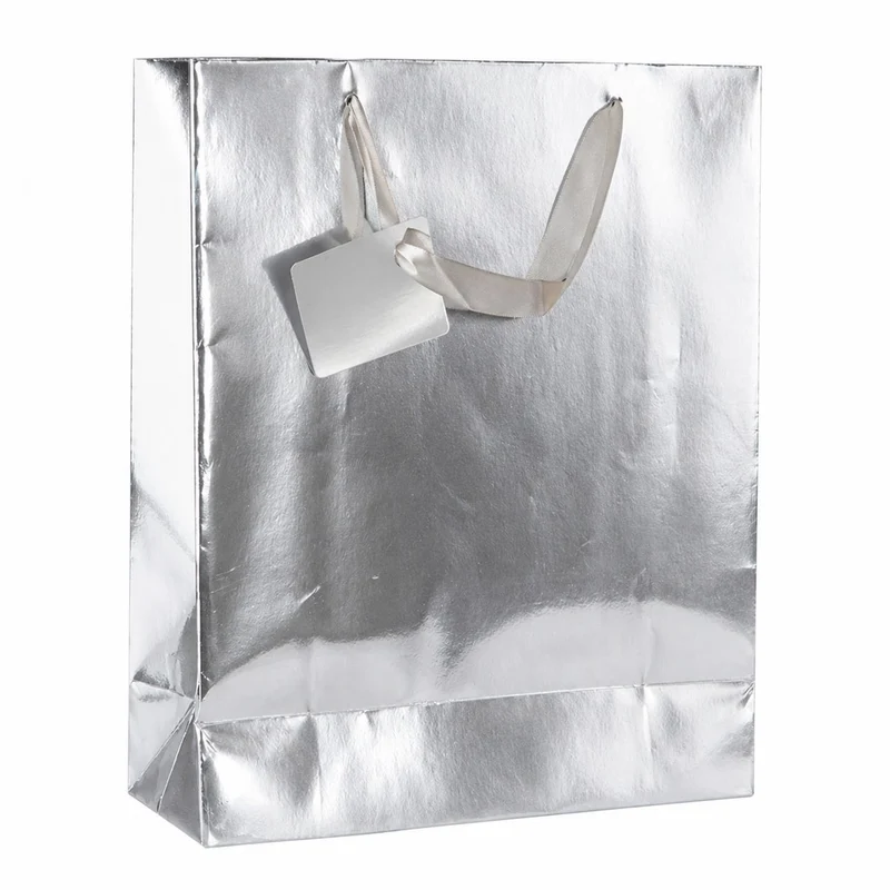 Presentpåse, silver 35x23 cm