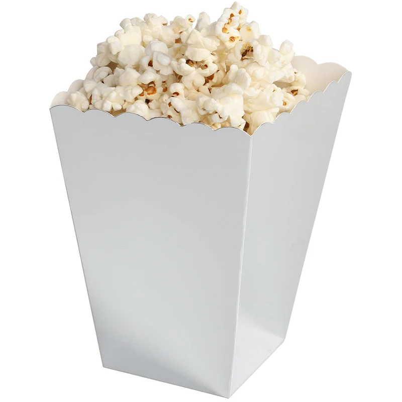 Popcornboxar, silver 6 st