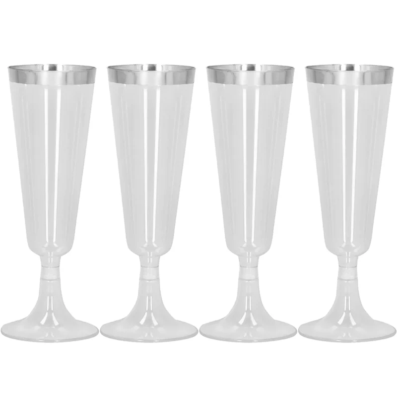 Plastglas, silver 4 st