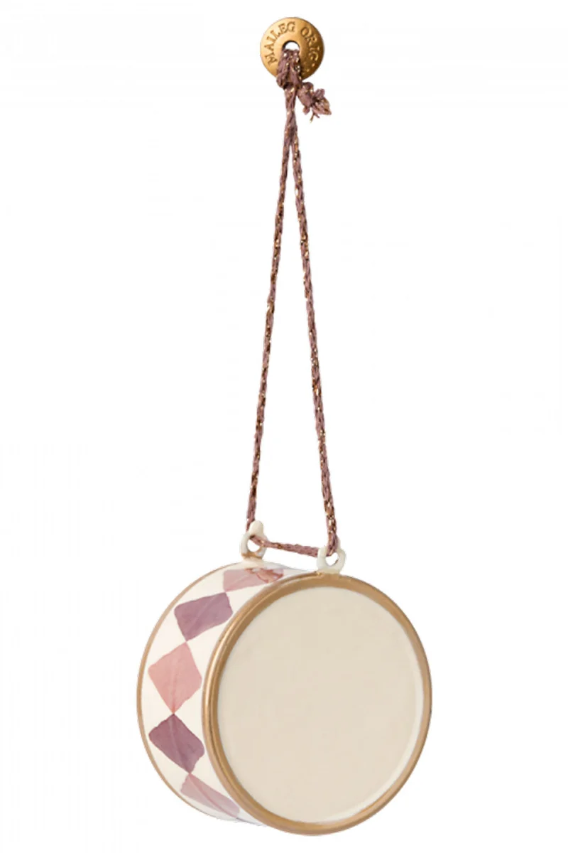 Maileg - Metal Ornament, Large Drum - Light Purple