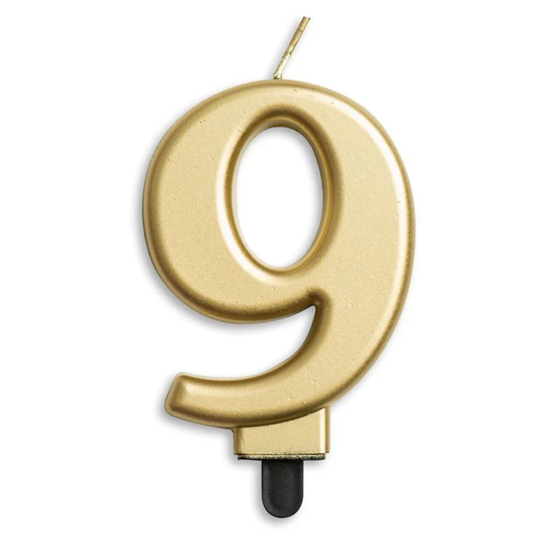 Sifferljus, 9 guld metallic