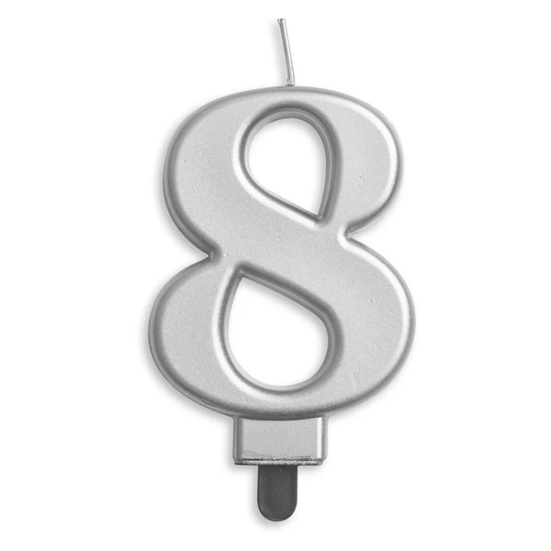 Sifferljus, 8 silver metallic
