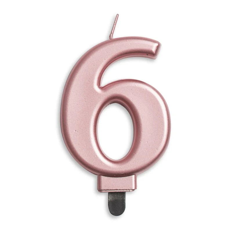 Sifferljus, 6 rose guld metallic