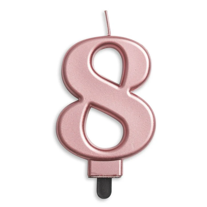 Sifferljus, 8 rose guld metallic