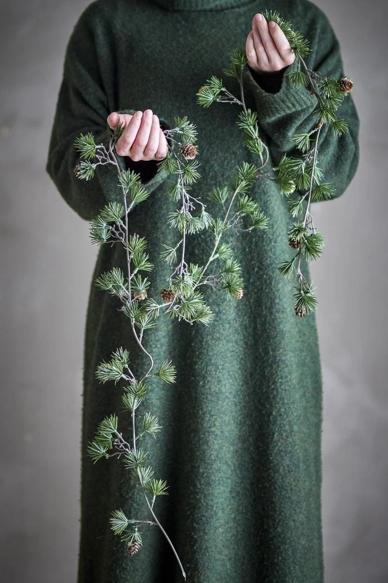 Bloomingville - Cedar Guirlande, Grøn, Kunstige Blomster 82072373 - Green