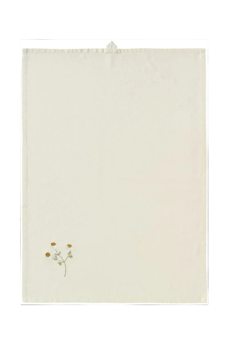 Ib Laursen - Viskestykke Flora m/marguerit butter cream - Bomuld, Polyester - 63041-82